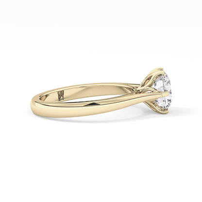 Round Solitaire Lab Grown Diamond Engagement Ring