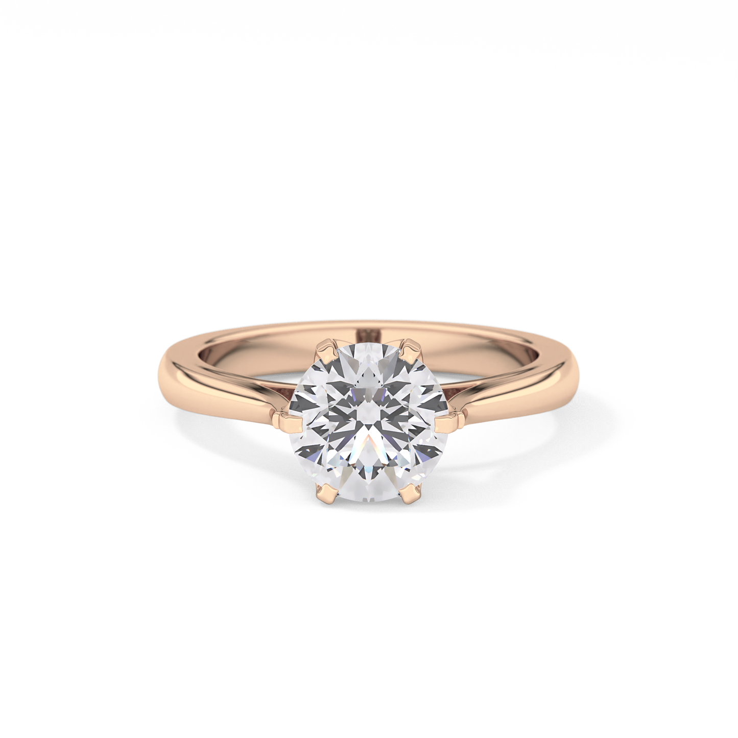 Round Solitaire Lab Grown Diamond Engagement Ring