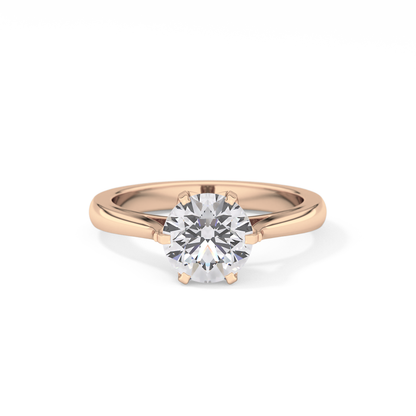 Round Solitaire Lab Grown Diamond Engagement Ring