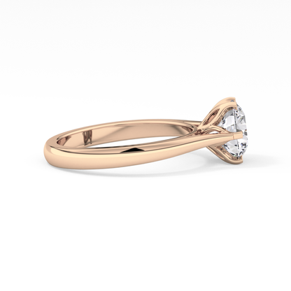 Round Solitaire Lab Grown Diamond Engagement Ring
