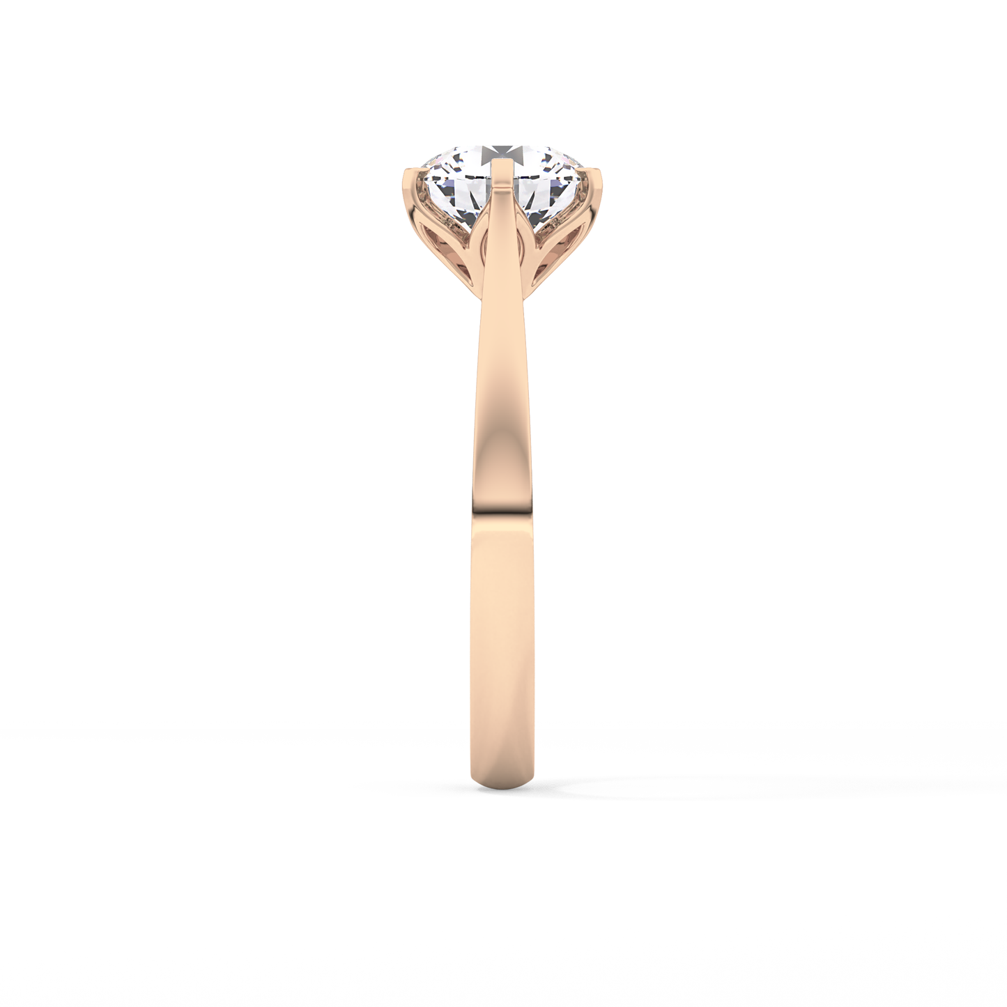 Round Solitaire Lab Grown Diamond Engagement Ring