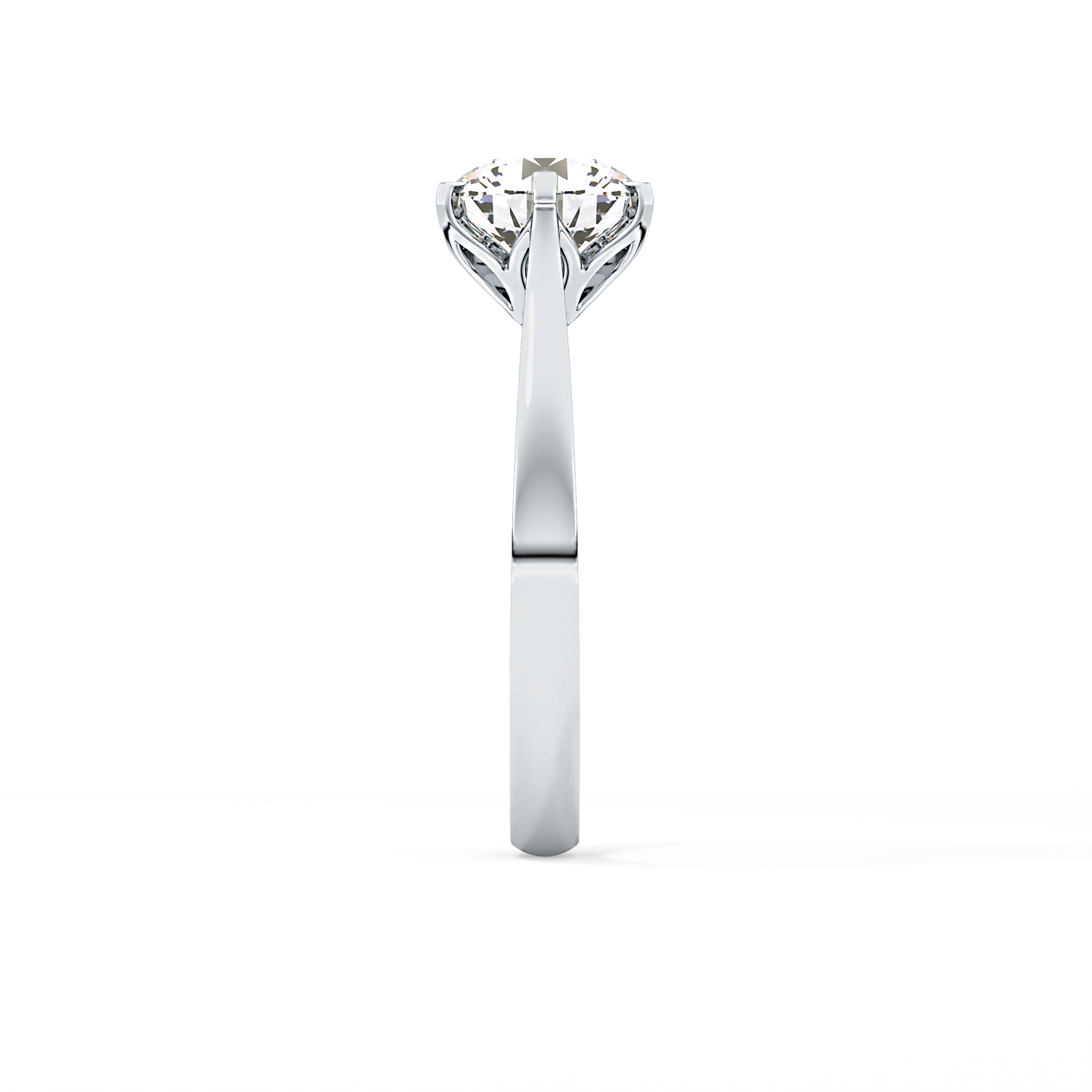 Round Solitaire Lab Grown Diamond Engagement Ring