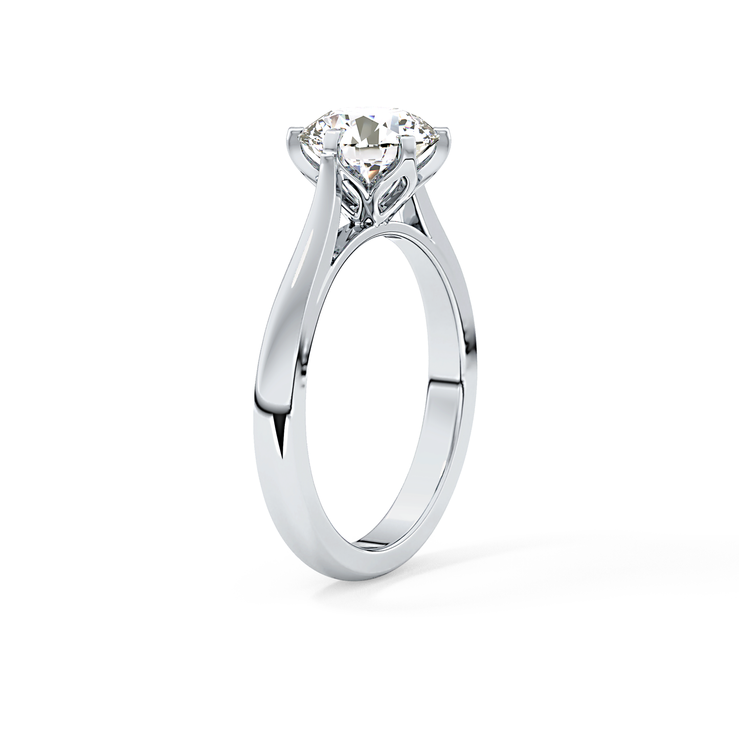 Round Solitaire Lab Grown Diamond Engagement Ring