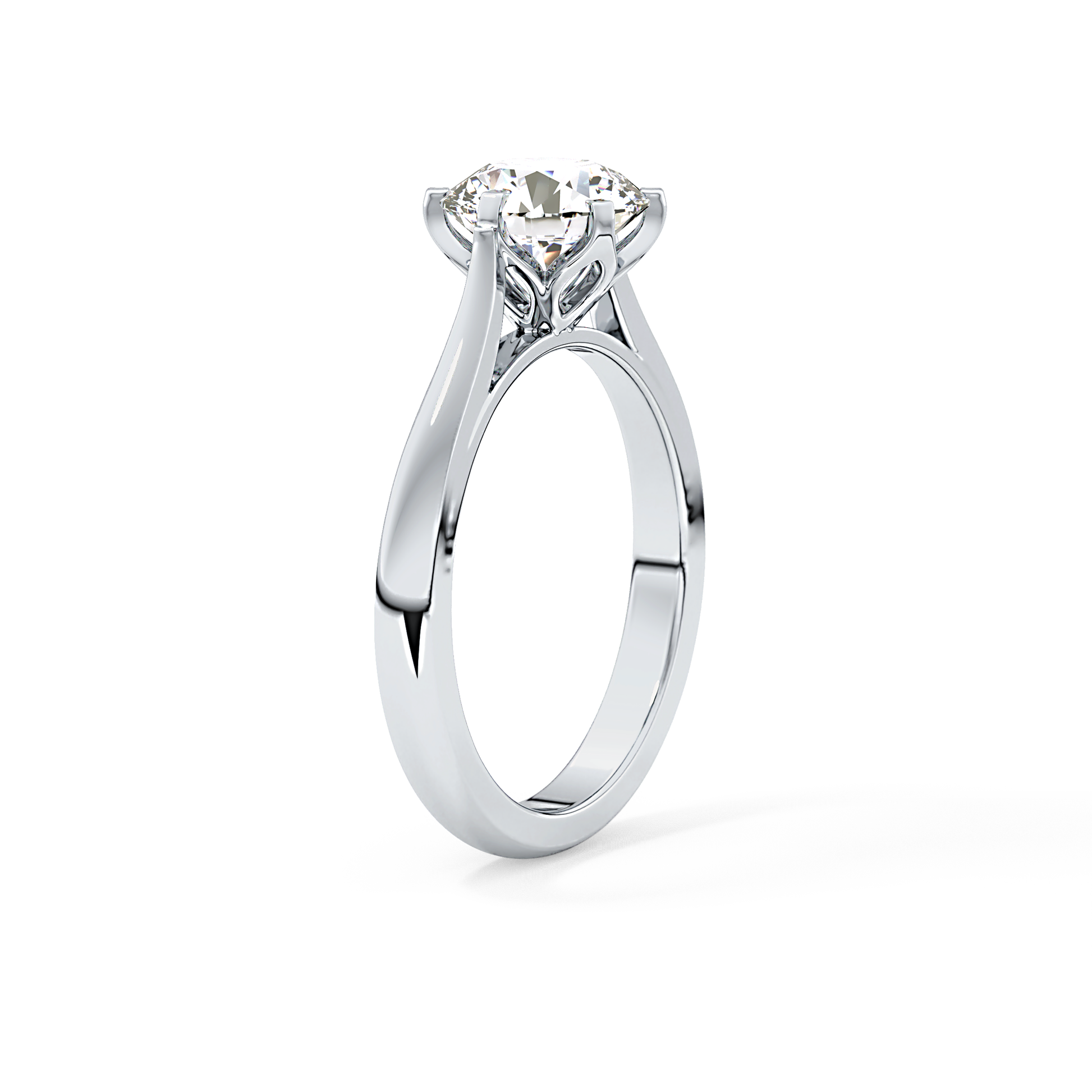 Round Solitaire Lab Grown Diamond Engagement Ring