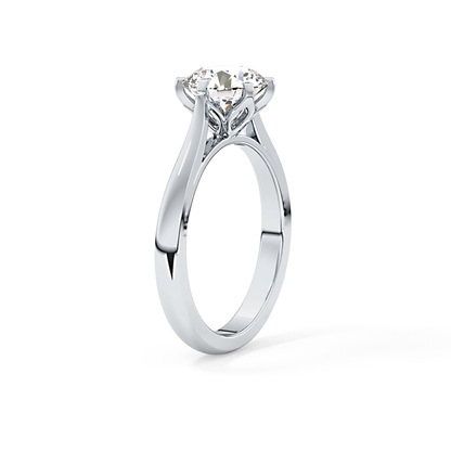 Round Solitaire Lab Grown Diamond Engagement Ring