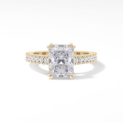 Emerald Pave Lab Grown Diamond Engagement Ring