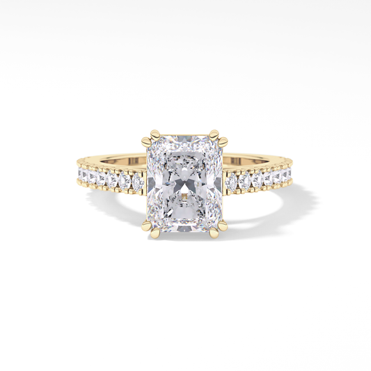 Emerald Pave Lab Grown Diamond Engagement Ring