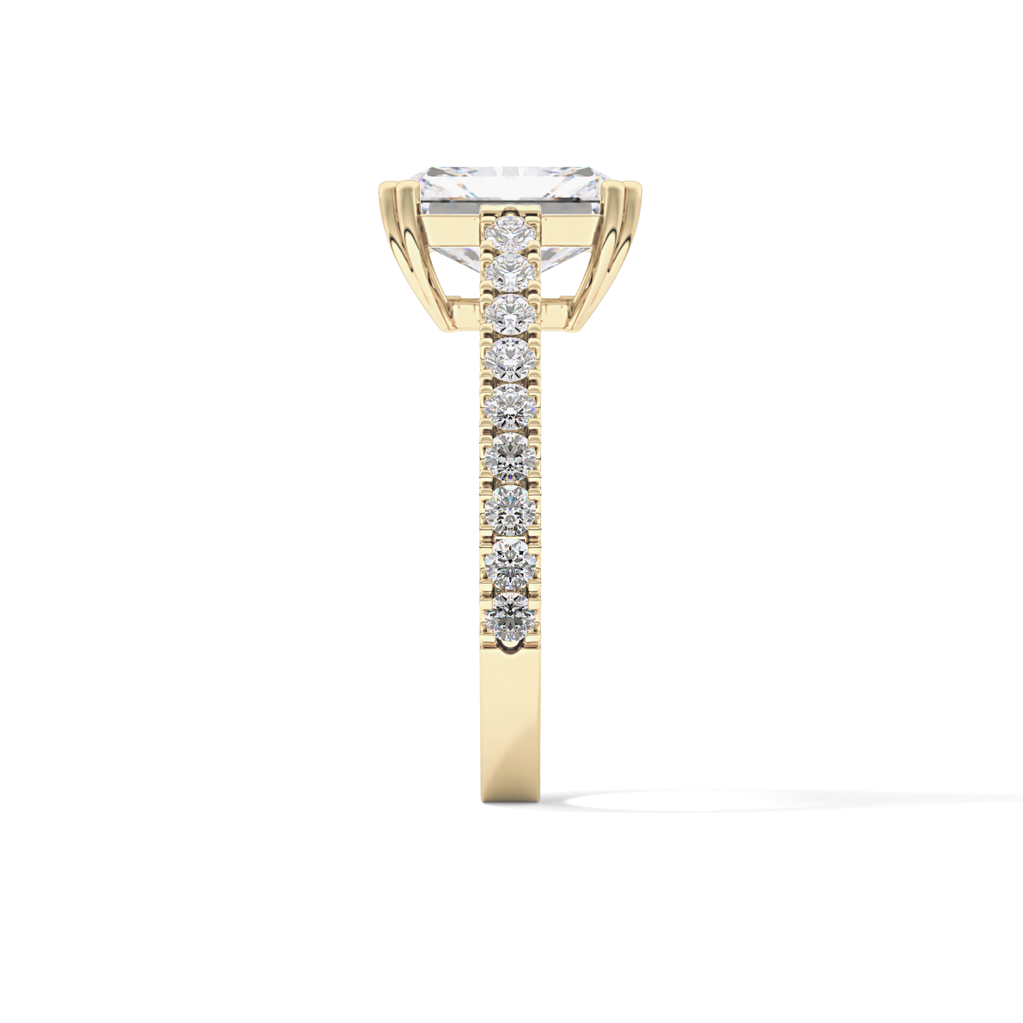 Emerald Pave Lab Grown Diamond Engagement Ring