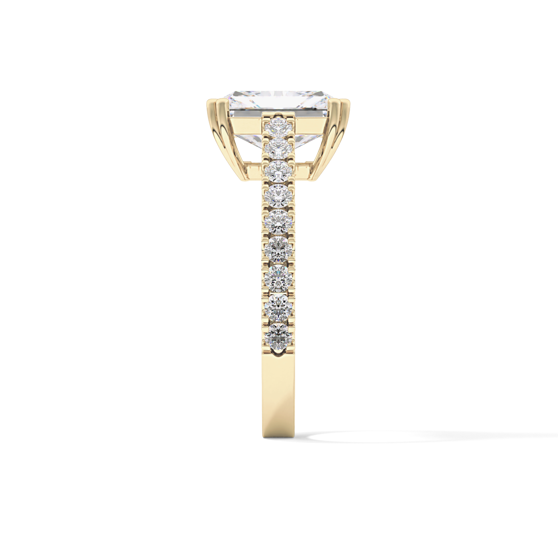 Emerald Pave Lab Grown Diamond Engagement Ring