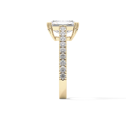 Emerald Pave Lab Grown Diamond Engagement Ring