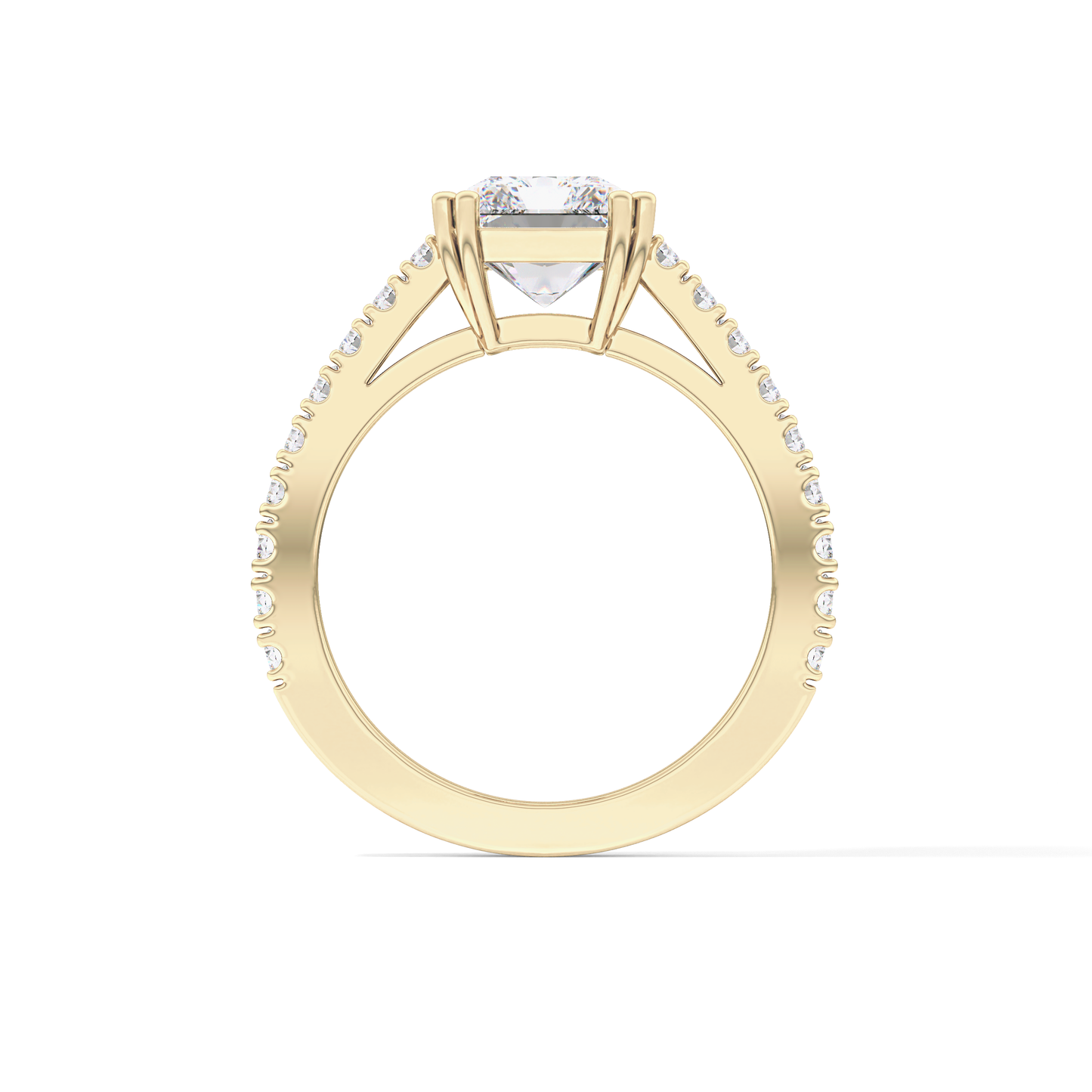 Emerald Pave Lab Grown Diamond Engagement Ring