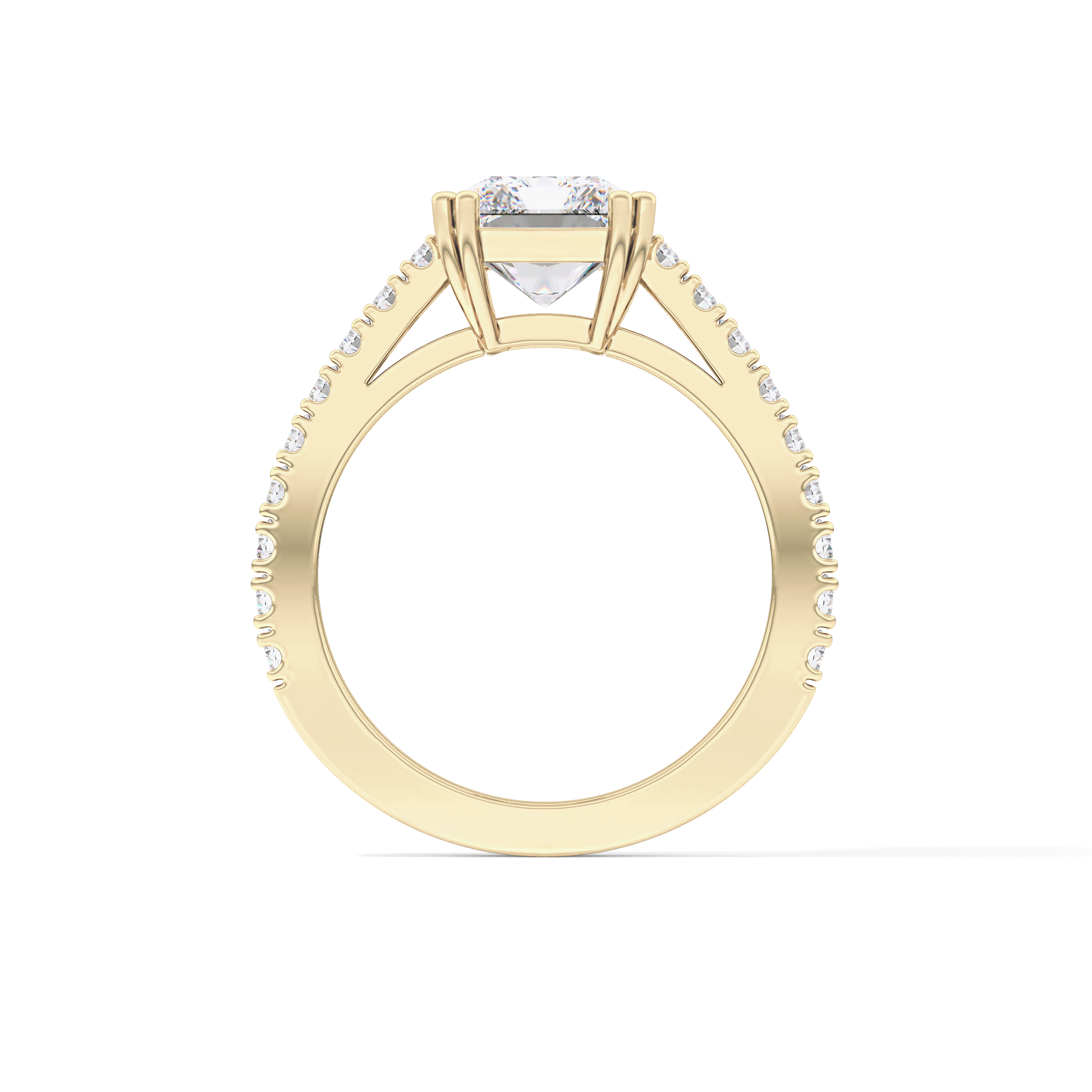 Emerald Pave Lab Grown Diamond Engagement Ring