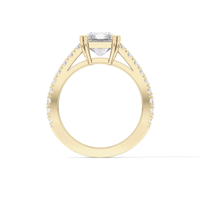 Emerald Pave Lab Grown Diamond Engagement Ring