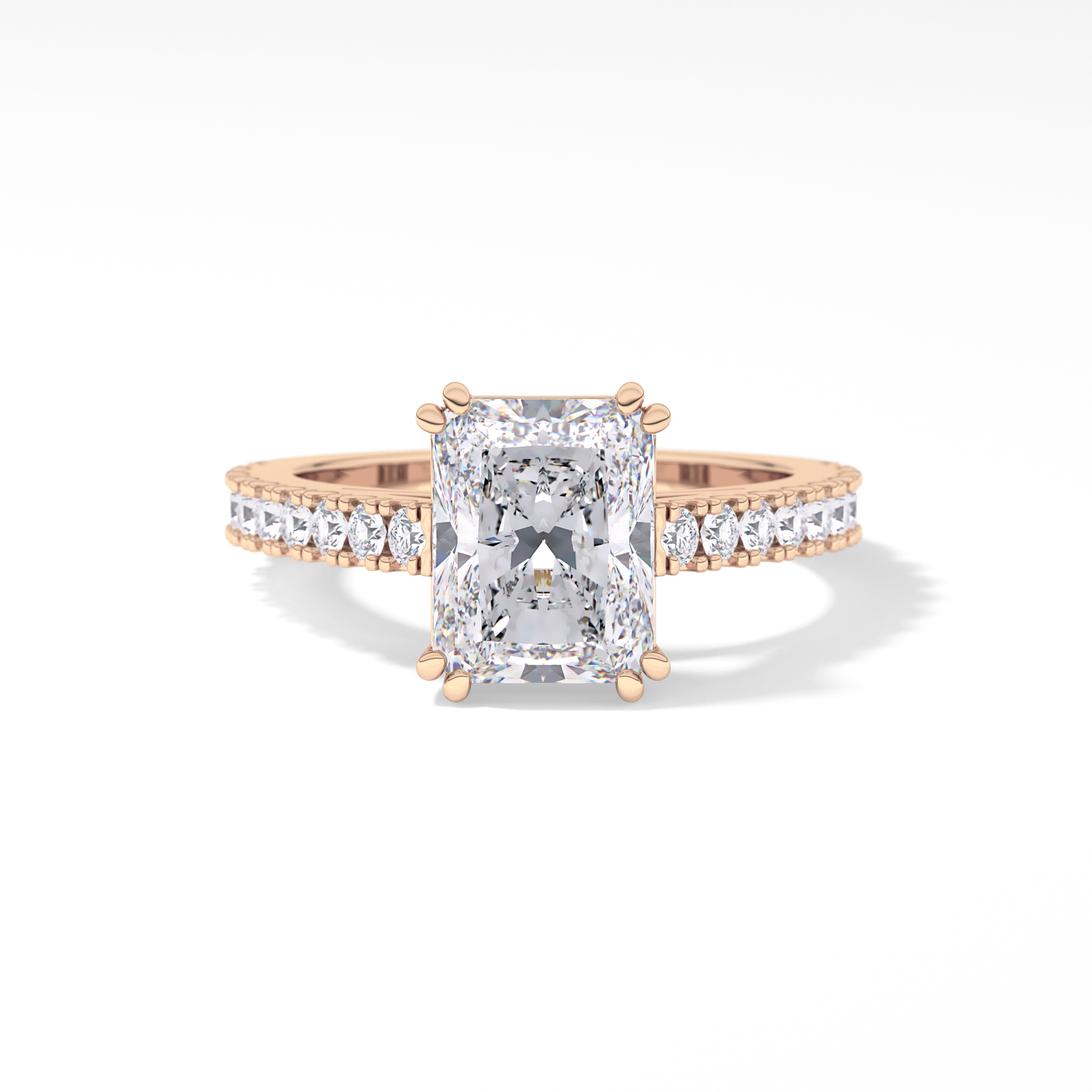 Emerald Pave Lab Grown Diamond Engagement Ring