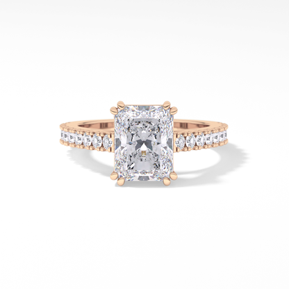 Emerald Pave Lab Grown Diamond Engagement Ring