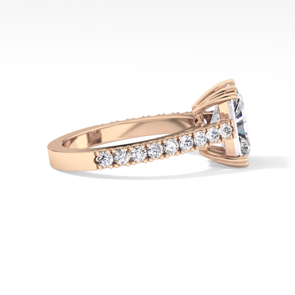 Emerald Pave Lab Grown Diamond Engagement Ring