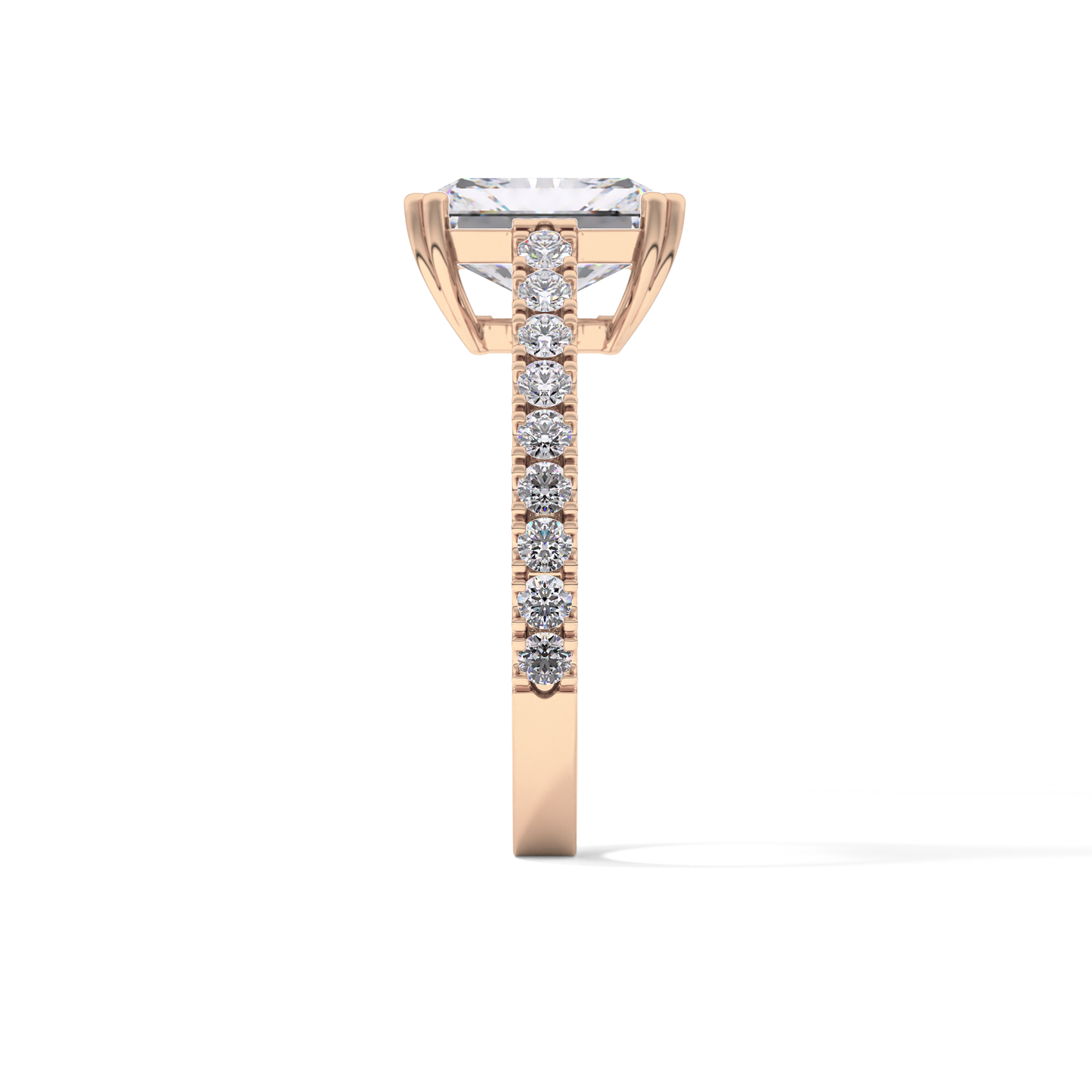 Emerald Pave Lab Grown Diamond Engagement Ring