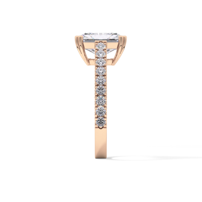 Emerald Pave Lab Grown Diamond Engagement Ring