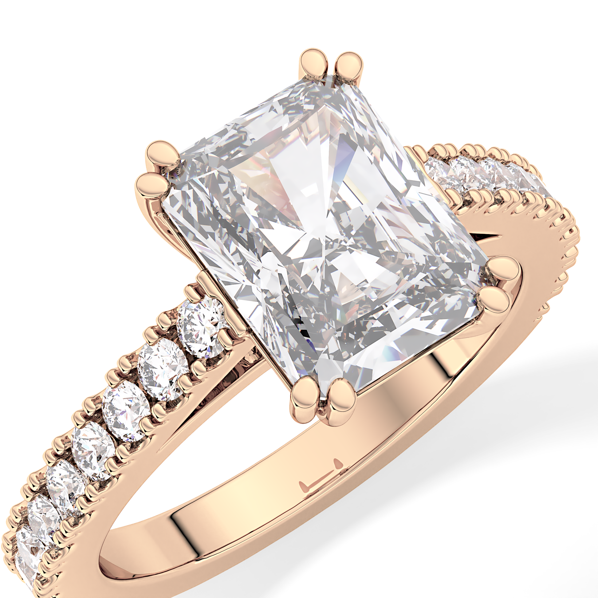 Emerald Pave Lab Grown Diamond Engagement Ring