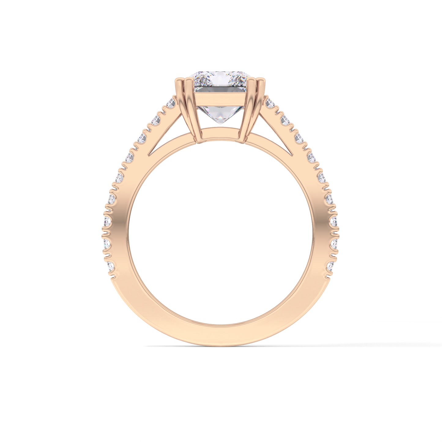 Emerald Pave Lab Grown Diamond Engagement Ring