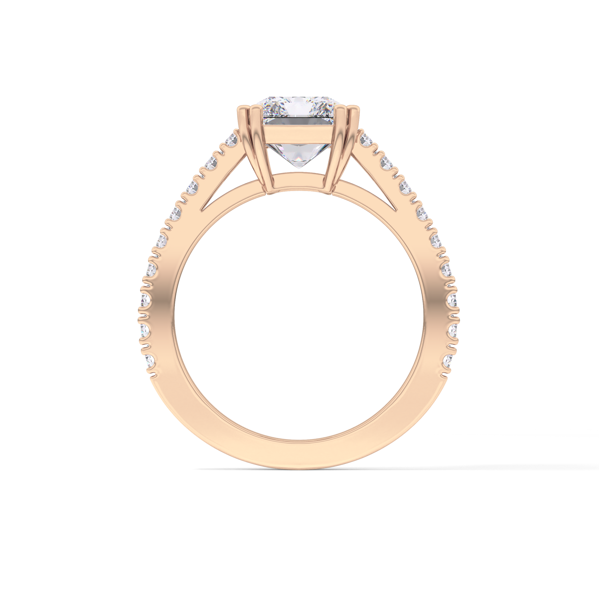 Emerald Pave Lab Grown Diamond Engagement Ring
