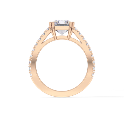 Emerald Pave Lab Grown Diamond Engagement Ring