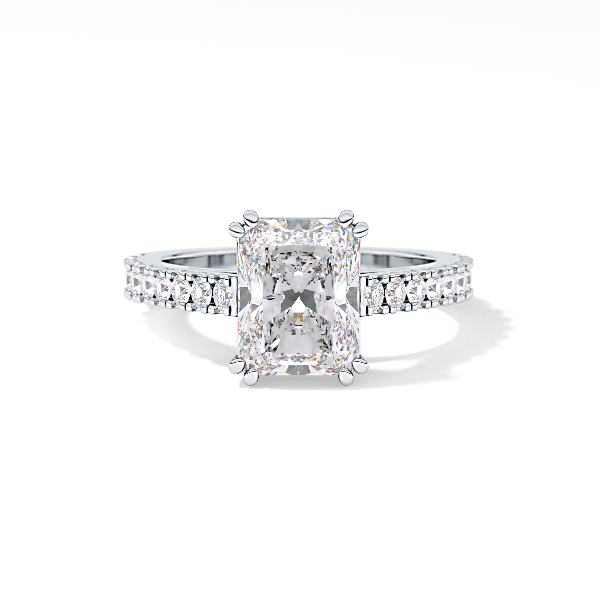 Emerald Pave Lab Grown Diamond Engagement Ring