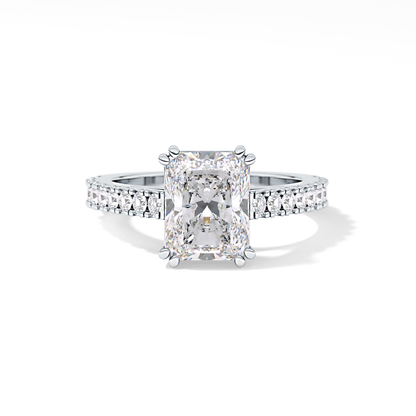 Emerald Pave Lab Grown Diamond Engagement Ring