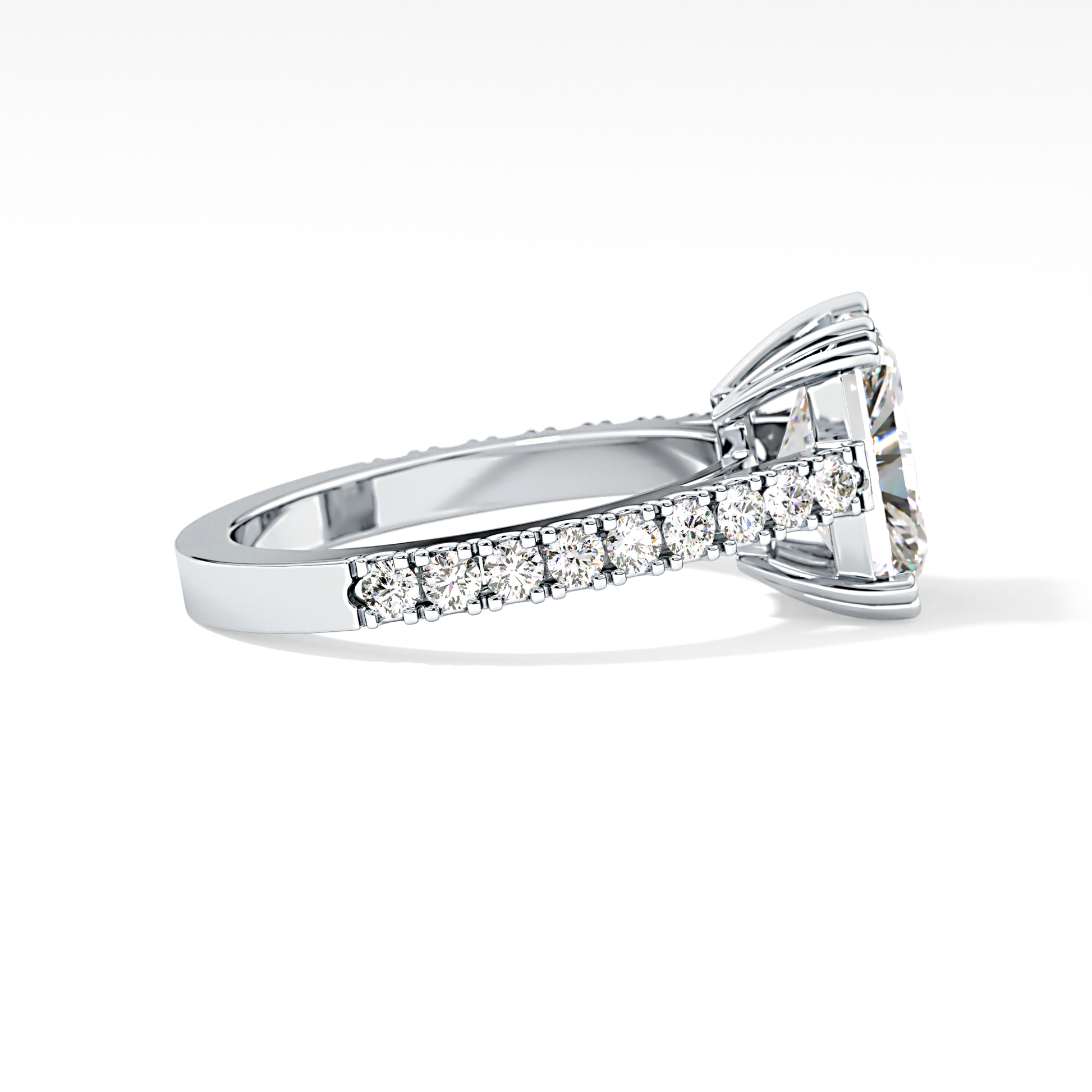 Emerald Pave Lab Grown Diamond Engagement Ring