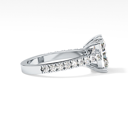 Emerald Pave Lab Grown Diamond Engagement Ring