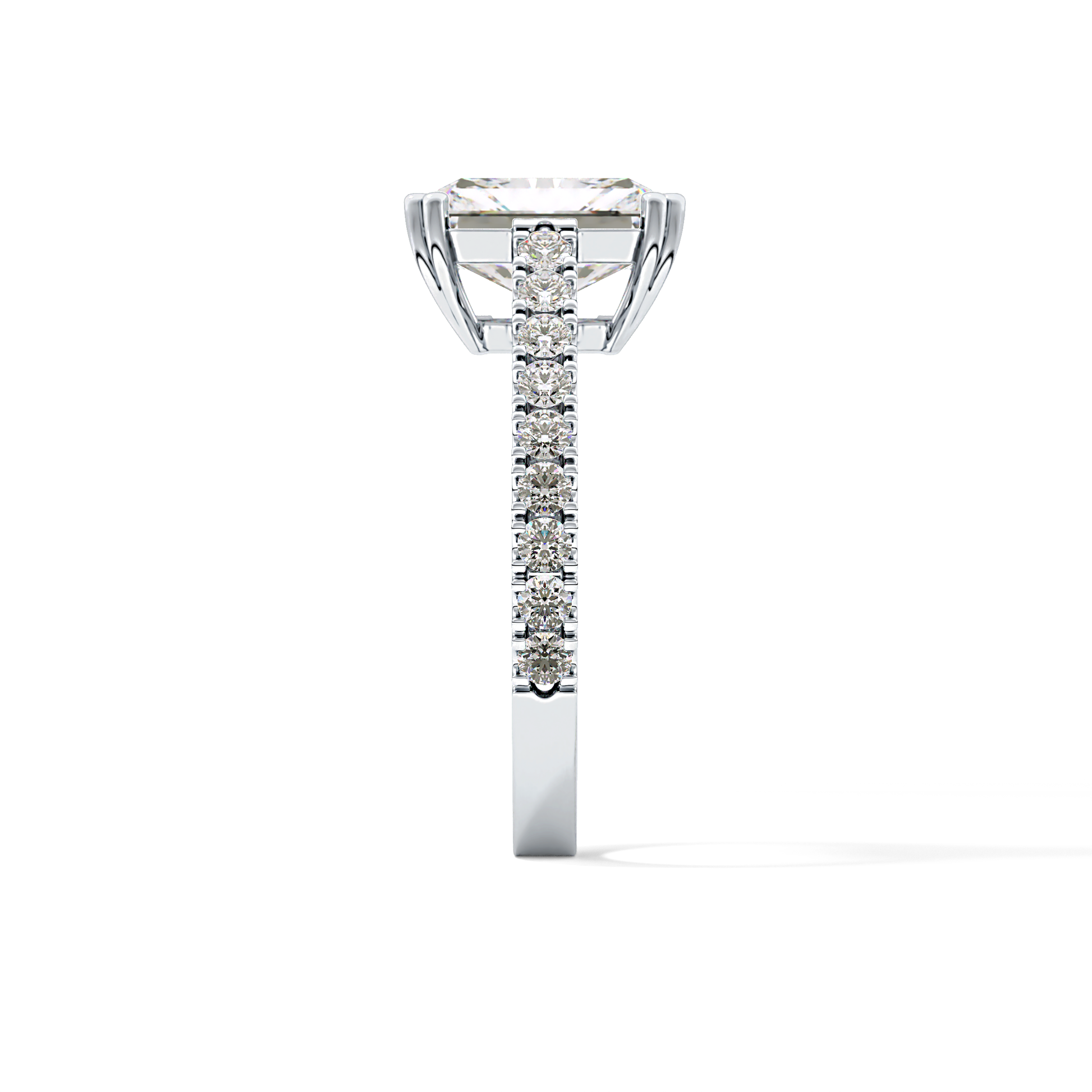 Emerald Pave Lab Grown Diamond Engagement Ring
