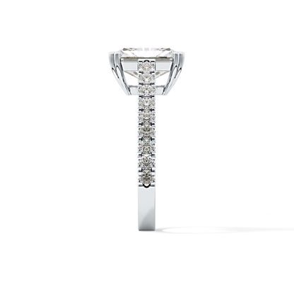 Emerald Pave Lab Grown Diamond Engagement Ring