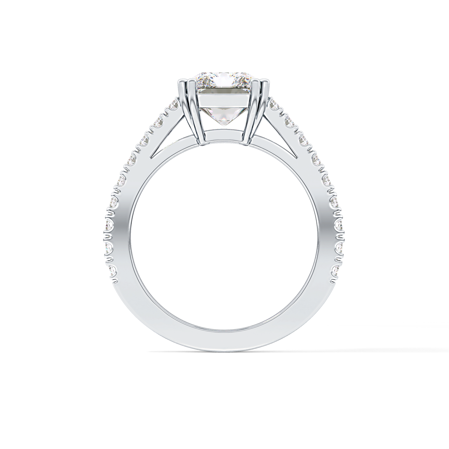 Emerald Pave Lab Grown Diamond Engagement Ring