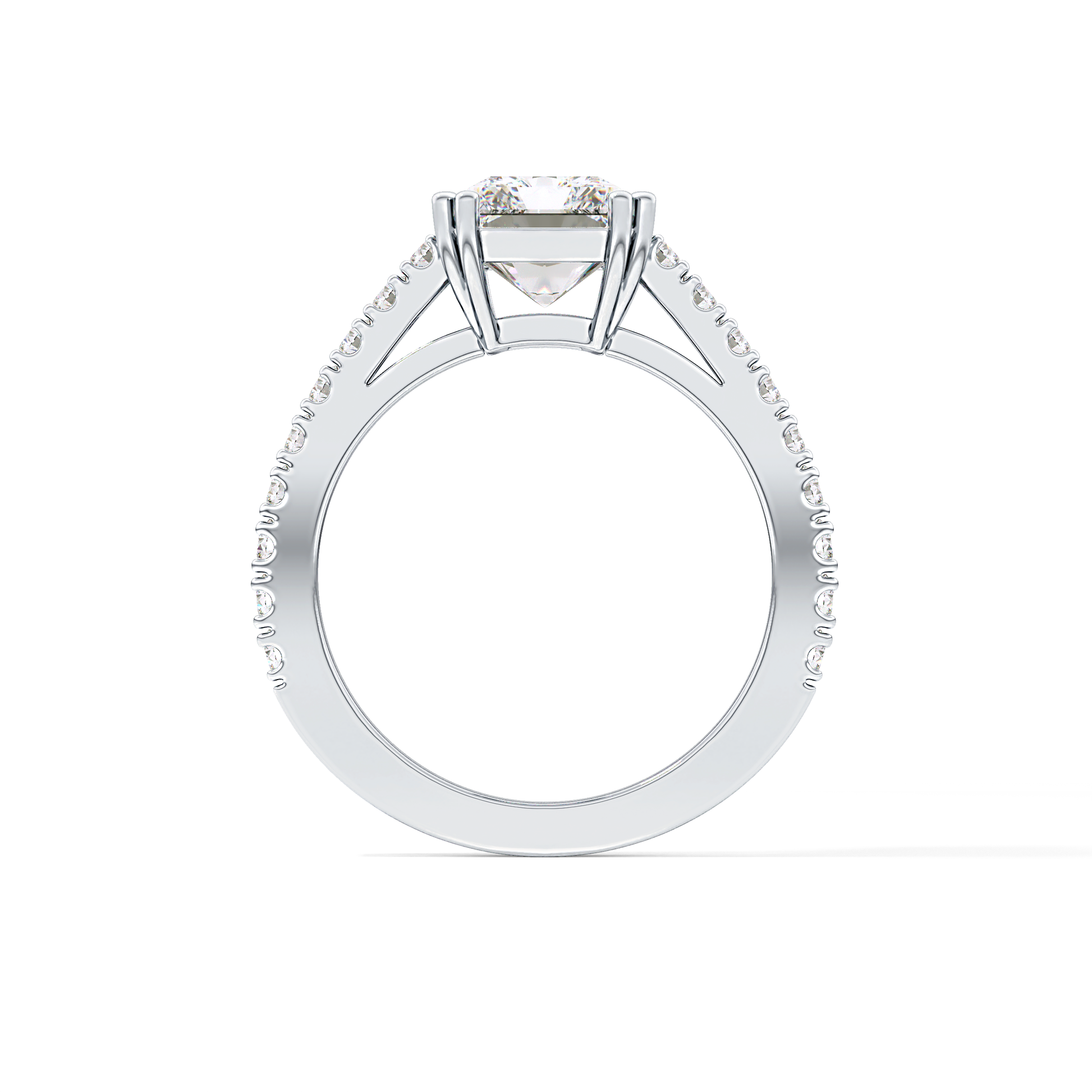 Emerald Pave Lab Grown Diamond Engagement Ring