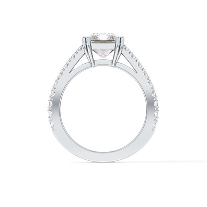 Emerald Pave Lab Grown Diamond Engagement Ring