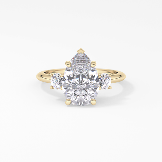Pear Three Stone Lab Grown Diamond Engagement Ring