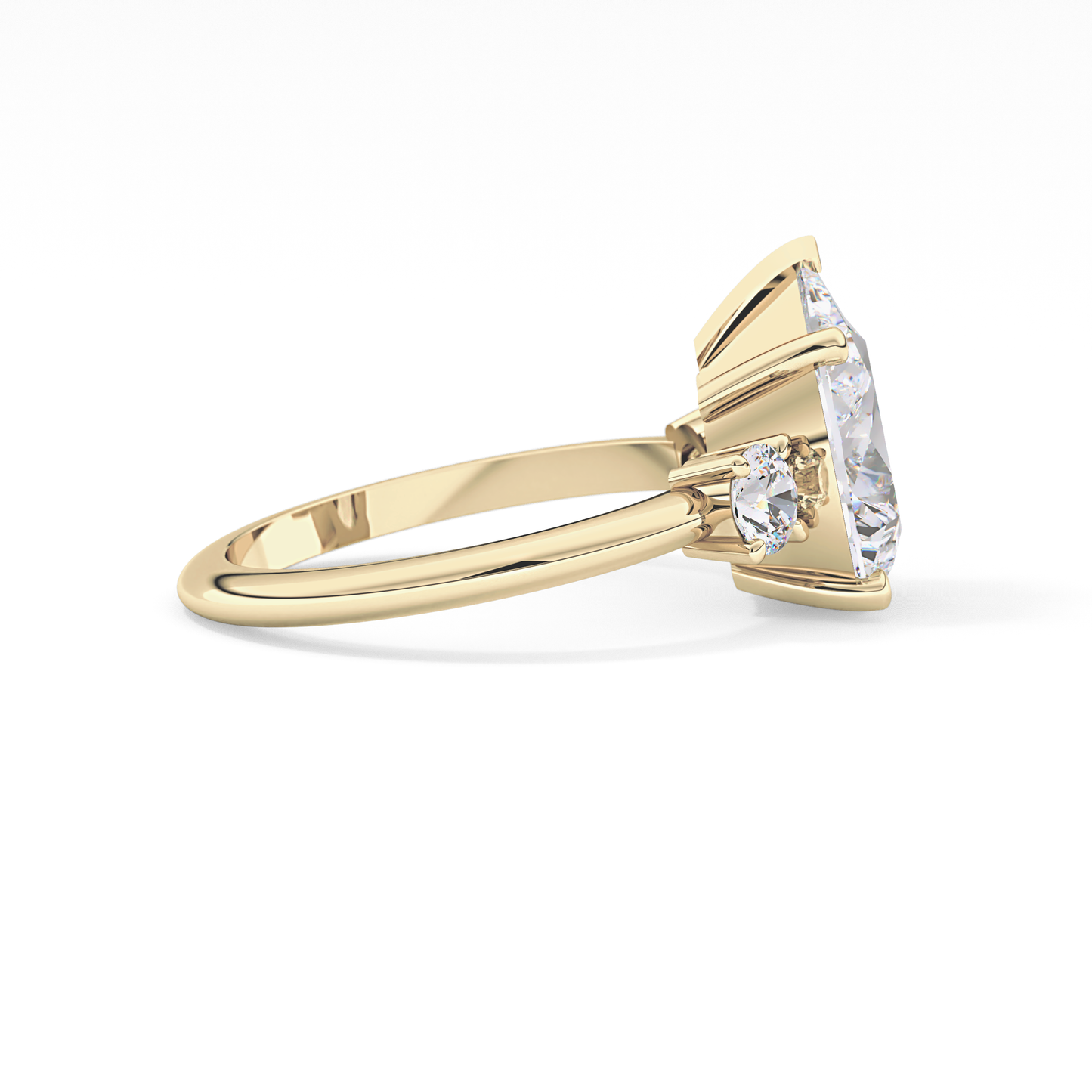 Pear Three Stone Lab Grown Diamond Engagement Ring