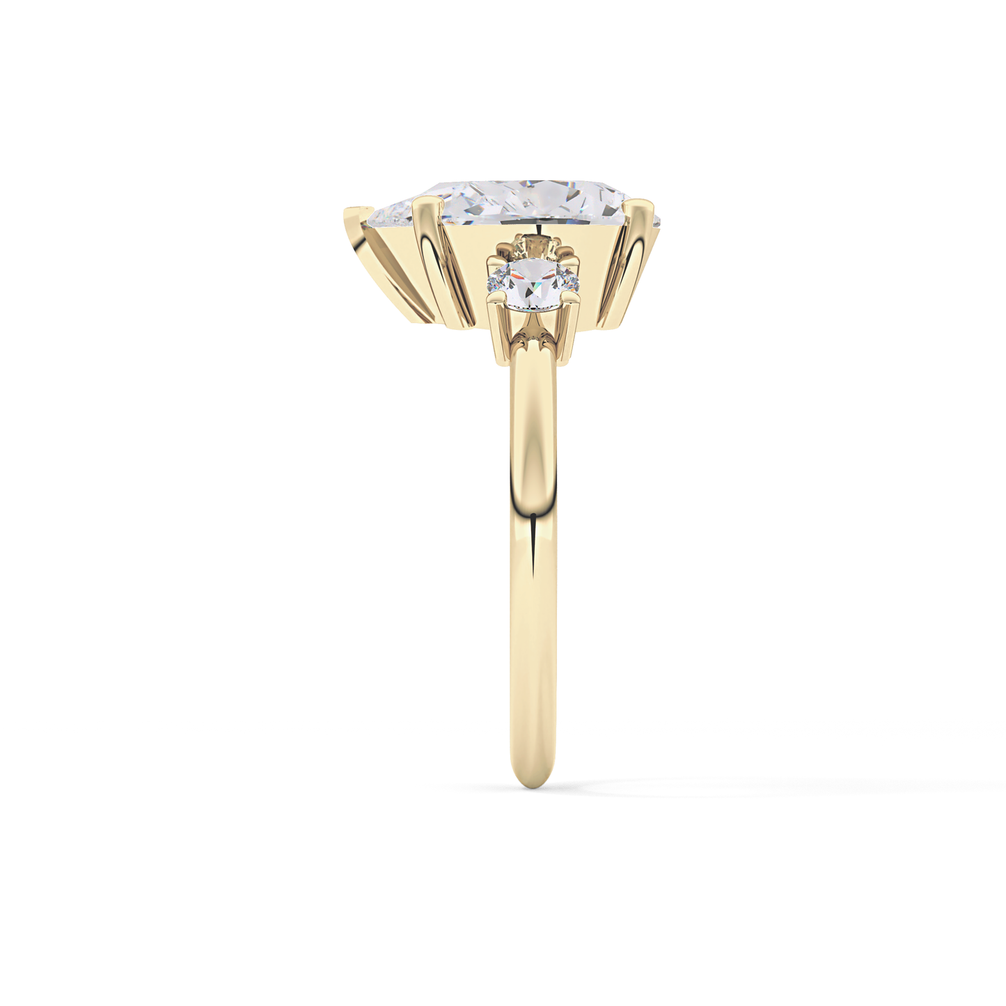Pear Three Stone Lab Grown Diamond Engagement Ring