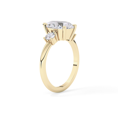 Pear Three Stone Lab Grown Diamond Engagement Ring
