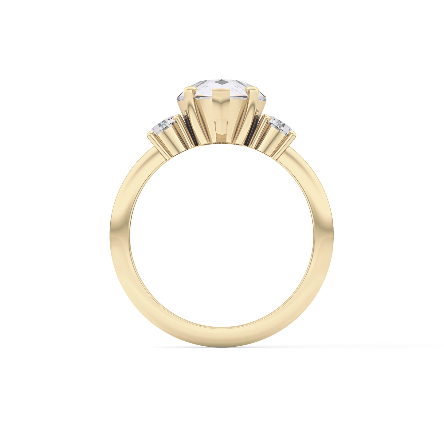 Pear Three Stone Lab Grown Diamond Engagement Ring
