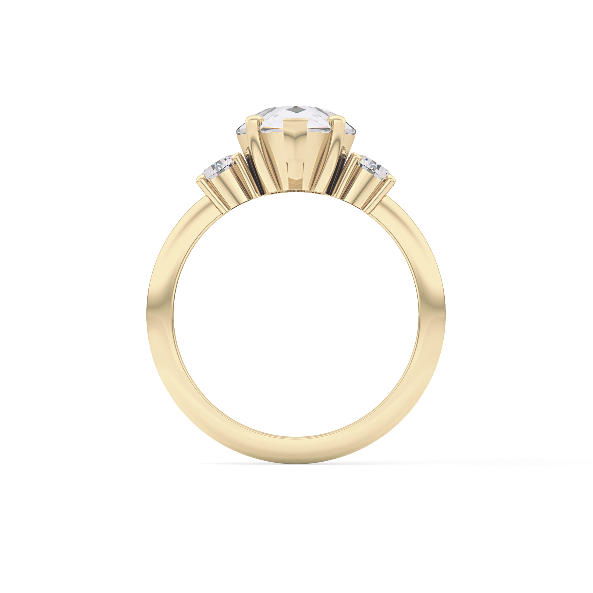 Pear Three Stone Lab Grown Diamond Engagement Ring