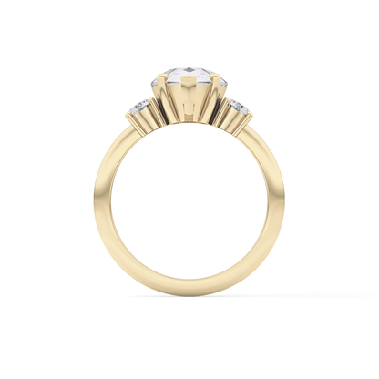 Pear Three Stone Lab Grown Diamond Engagement Ring