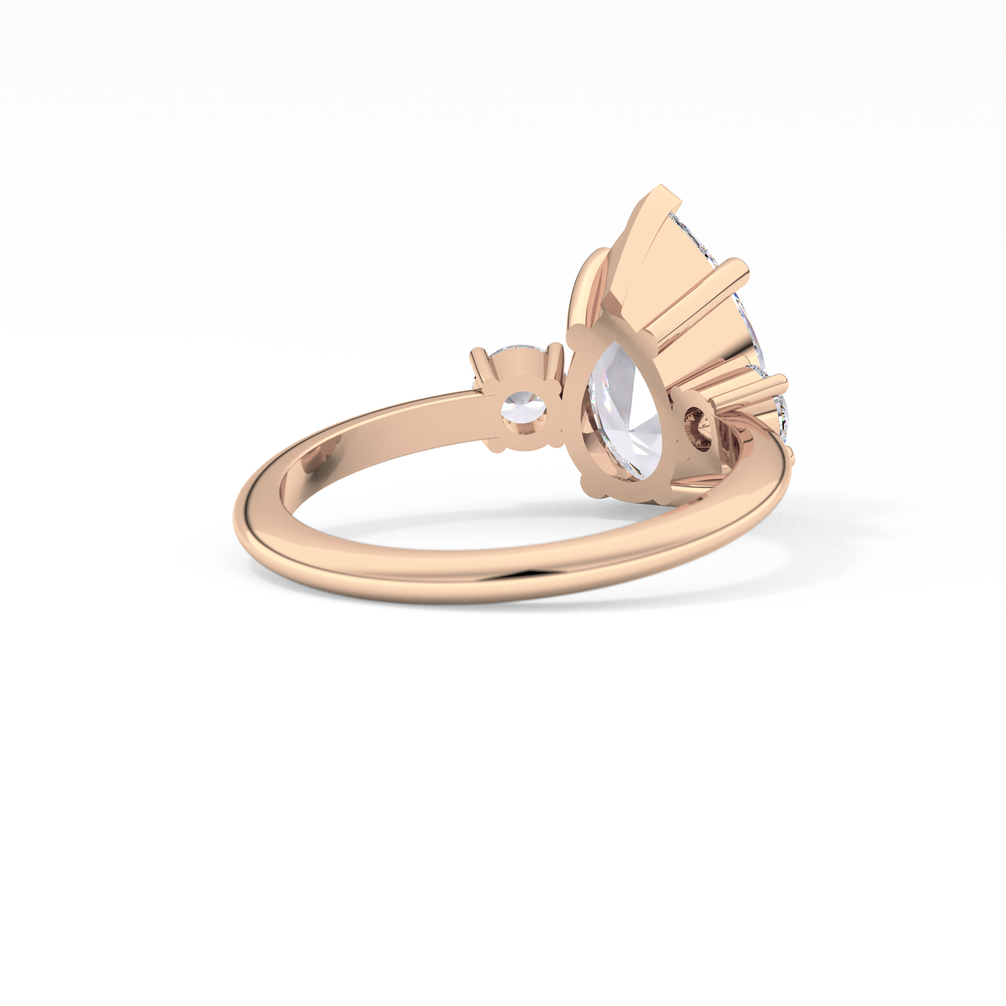 Pear Three Stone Lab Grown Diamond Engagement Ring