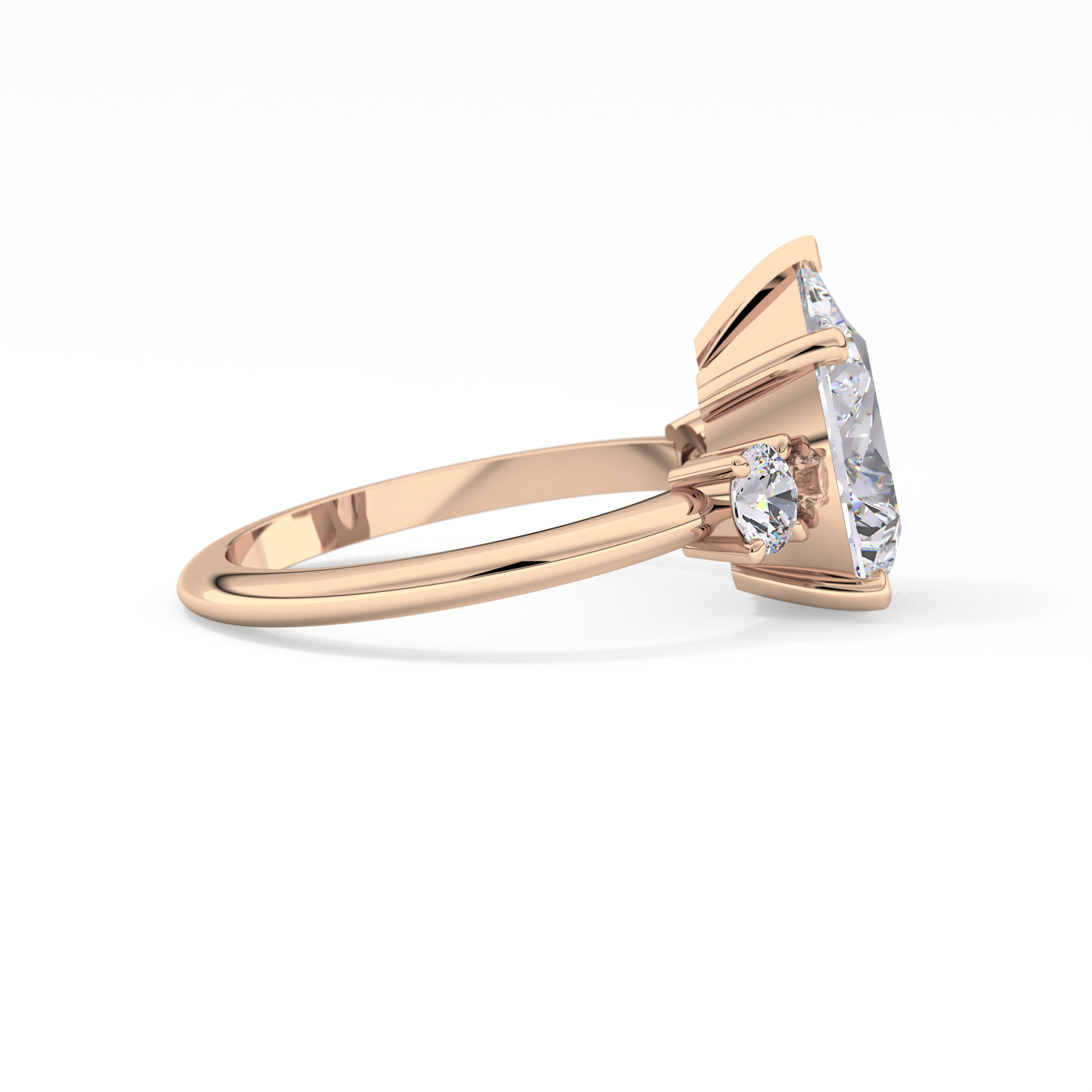Pear Three Stone Lab Grown Diamond Engagement Ring
