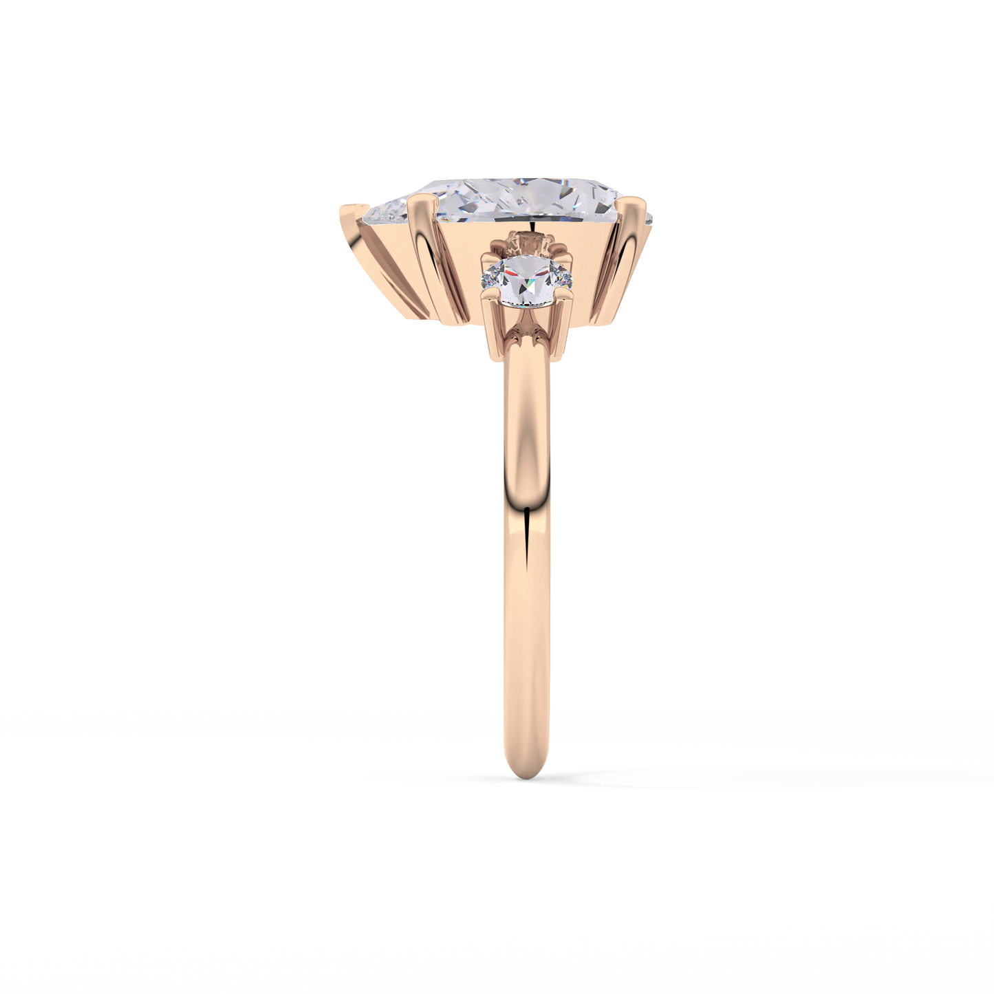 Pear Three Stone Lab Grown Diamond Engagement Ring