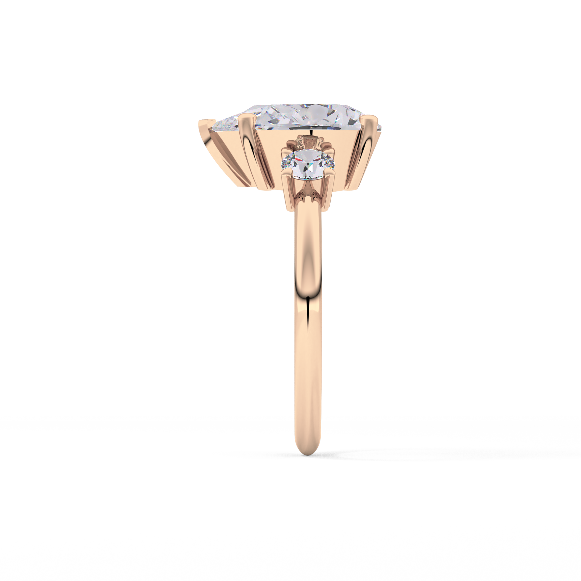 Pear Three Stone Lab Grown Diamond Engagement Ring