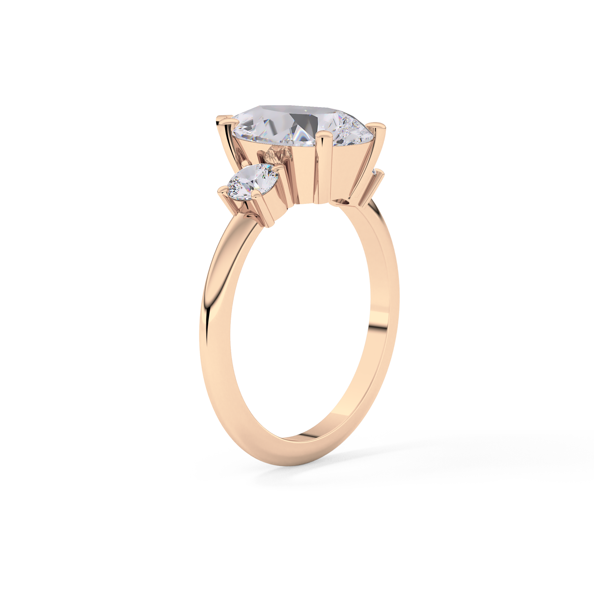 Pear Three Stone Lab Grown Diamond Engagement Ring