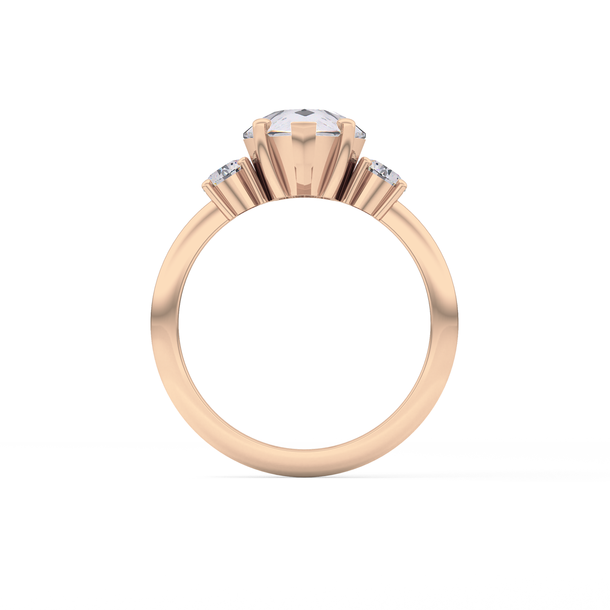Pear Three Stone Lab Grown Diamond Engagement Ring