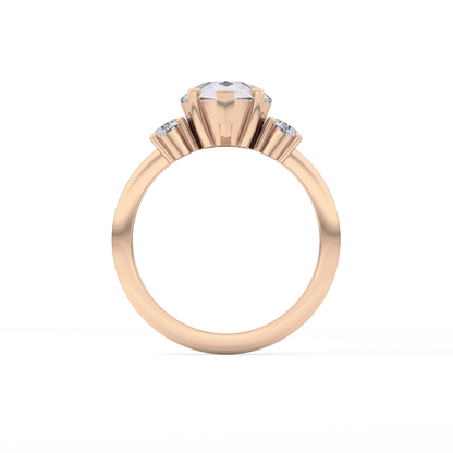 Pear Three Stone Lab Grown Diamond Engagement Ring