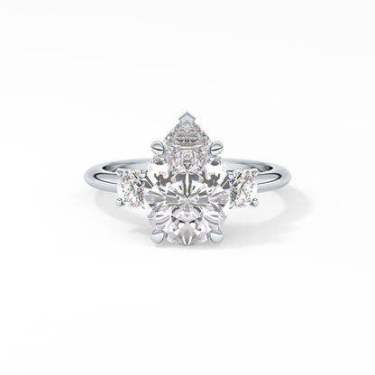 Pear Three Stone Lab Grown Diamond Engagement Ring